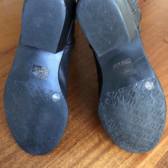 Western Cowboy Pull-On Riding Boots Black Pebbled Leather Women's Sz 8.5 M - Picture 7 of 9